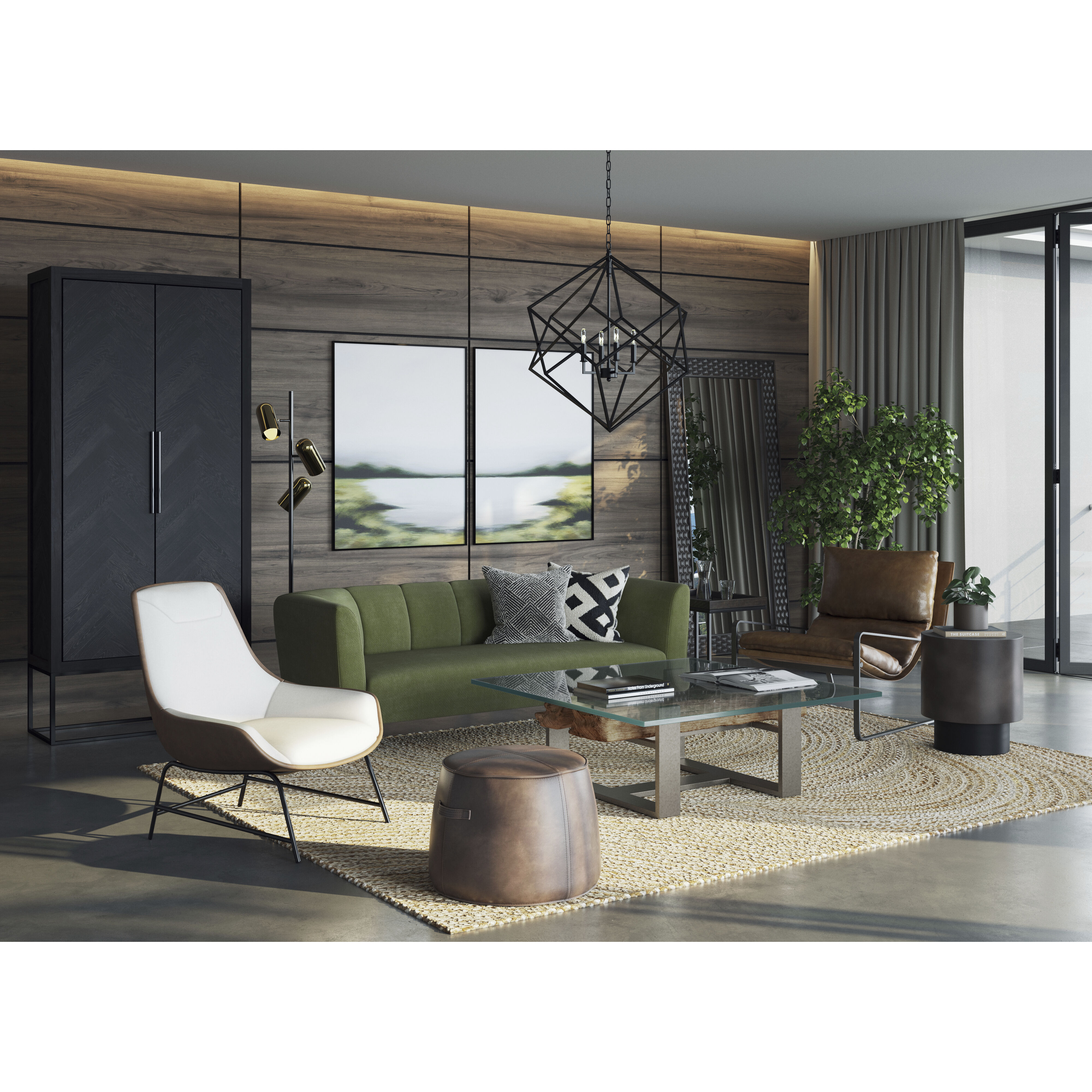 Arden 23.5 X 23.5 inch Black / Charcoal Grey Side Table, C-Shaped